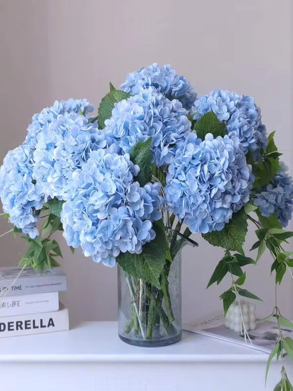 6/3pcs Artificial Hydrangea Flowers, High Quality Fake Flowers, Suitable For DIY Wedding Bouquets, Spring Home Decor, Party, Living Room, Kitchen, Garden, Hotel, Office, Bedroom, Mother's Day Gift